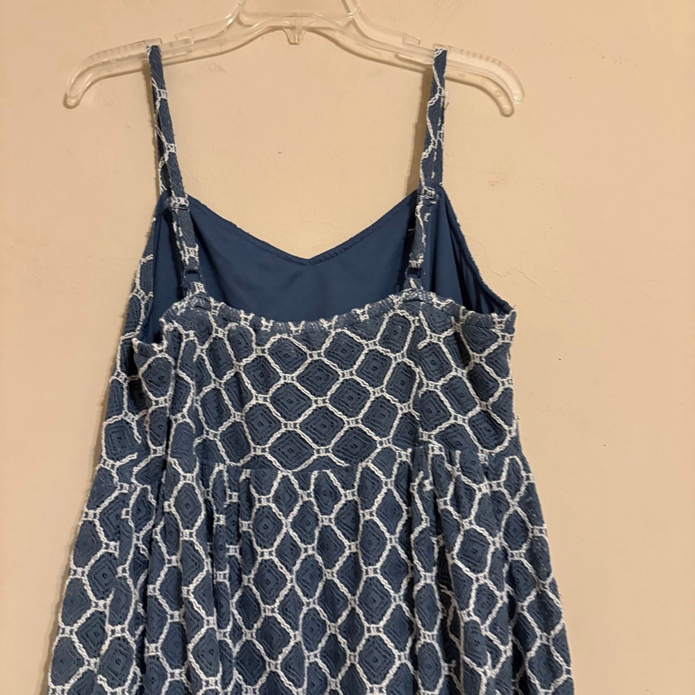 Women's Torrid Blue & White Patterned Mini Dress Plus Size 1X - Picture 11 of 14